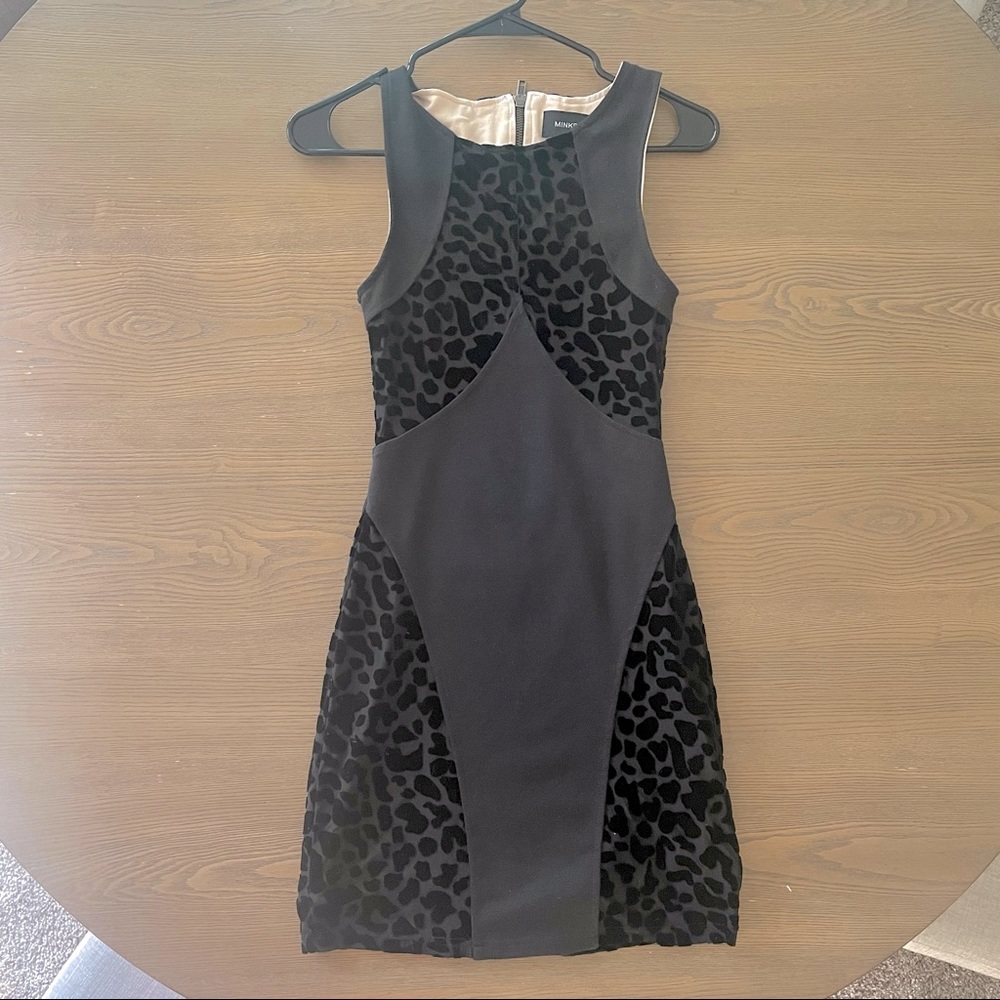 Black Bodycon Mini Velvet Animal Print